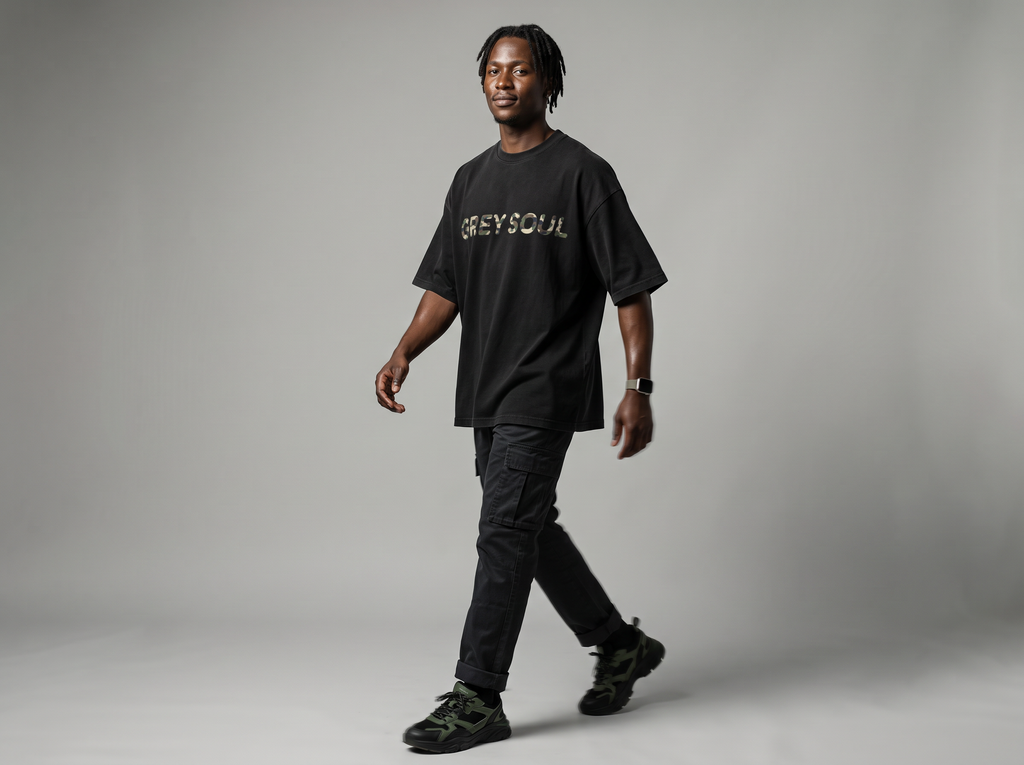 Grey soul camo tee