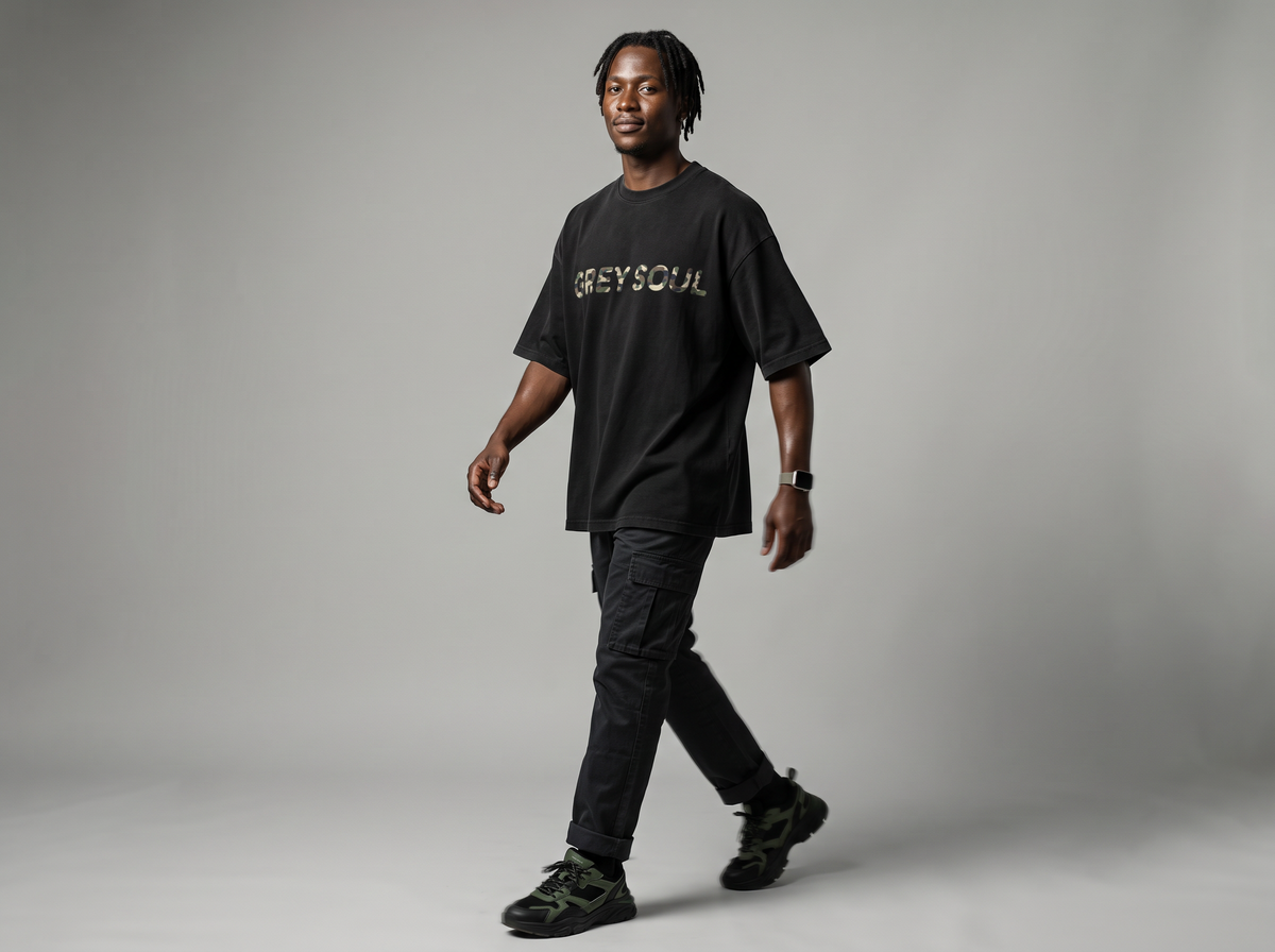 Grey soul camo tee