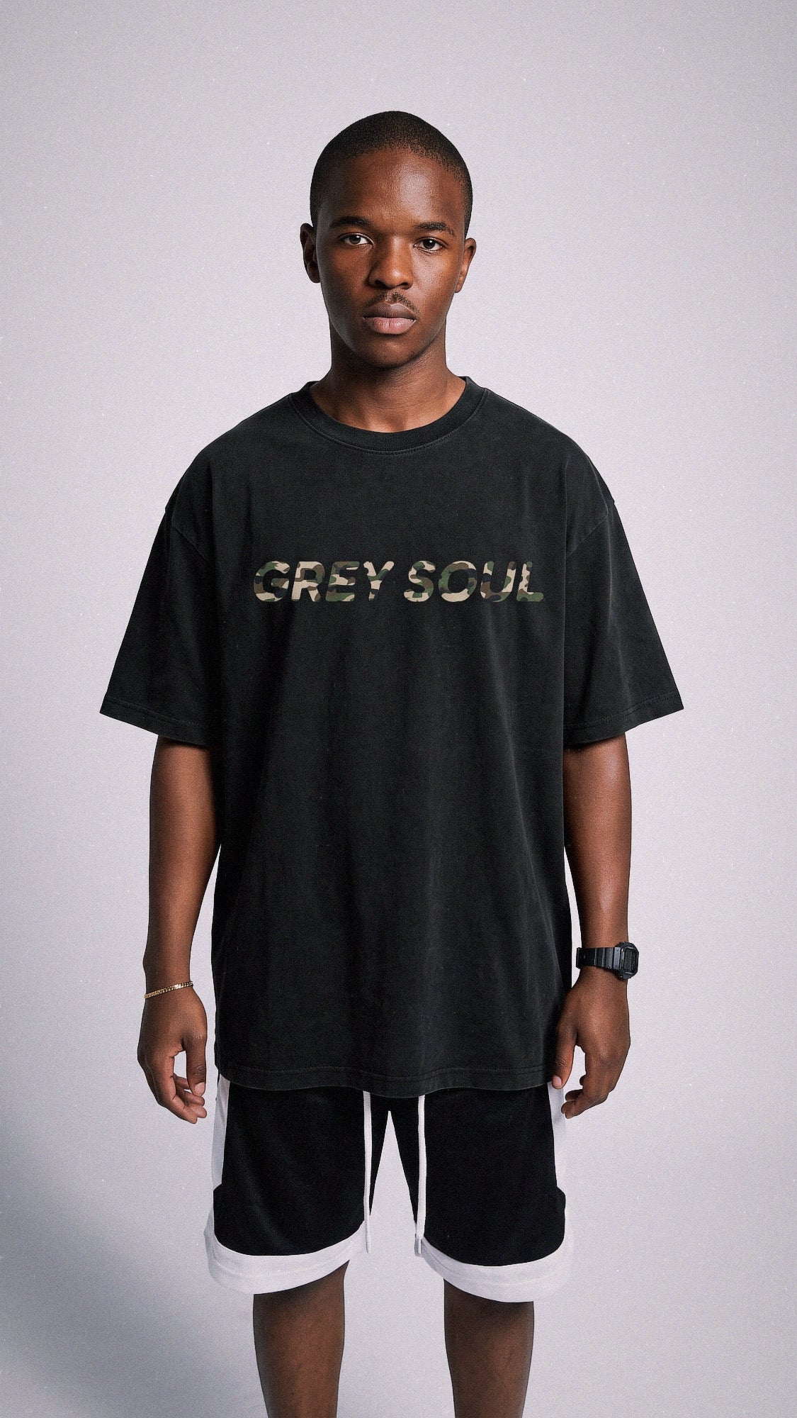 Grey soul camo tee