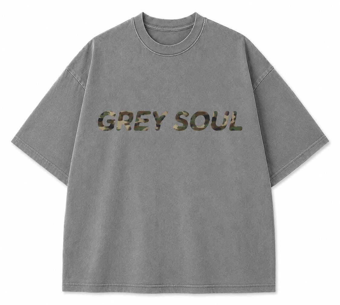 Grey soul camo tee