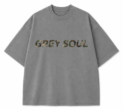 Grey soul camo tee