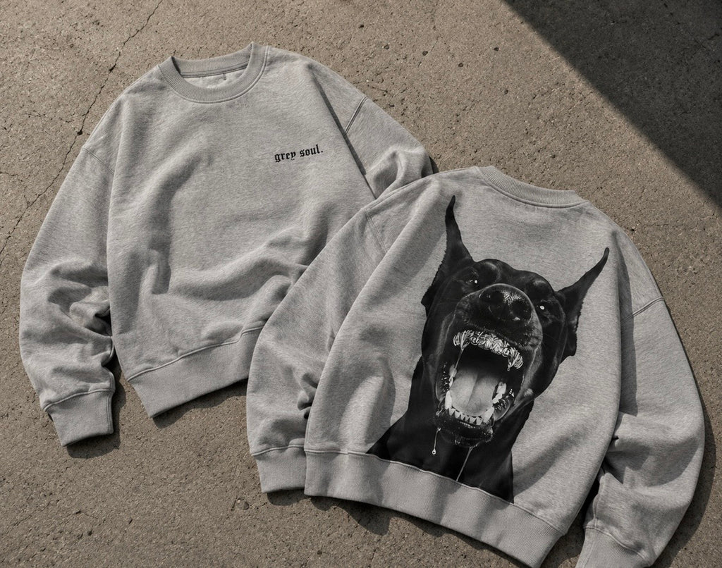 Grey soul Doberman crewneck