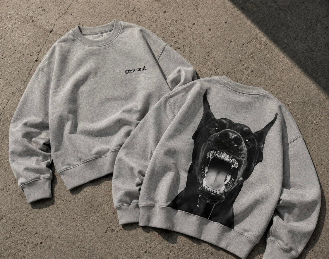 Grey soul Doberman crewneck